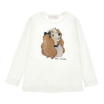 Monnalisa Shirt tinta unita con Stampa Bianco per Bambina 19D611 BIANCO MONNALISA 