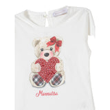 Monnalisa Shirt tinta unita con Stampa Bianco per Bambina 19D643 BIANCO MONNALISA 