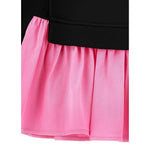Monnalisa Abito Manica Lunga tinta unita con Gonna In Constrasto Nero/Rosa per Bambina 19D918 NERO/ROSA MONNALISA 