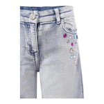 Monnalisa Jeans tinta unita con Applicazioni Azzurro per Neonata 19F403 AZZURRO MONNALISA 