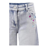 Monnalisa Jeans tinta unita con Applicazioni Azzurro per Neonata 19F403 AZZURRO MONNALISA 