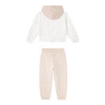 Monnalisa Completo 2 Pezzi Felpa-Pantalone Bicolore Bianco/Beige per Bambina 19F500XX BIANCO/BEIGE MONNALISA 