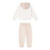 Monnalisa Completo 2 Pezzi Felpa-Pantalone Bicolore Bianco/Beige per Bambina 19F500XX BIANCO/BEIGE MONNALISA 