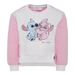Monnalisa Felpa Bicolore con Stampa Bianco/Rosa per Neonata 19F606NX BIANCO/ROSA MONNALISA 