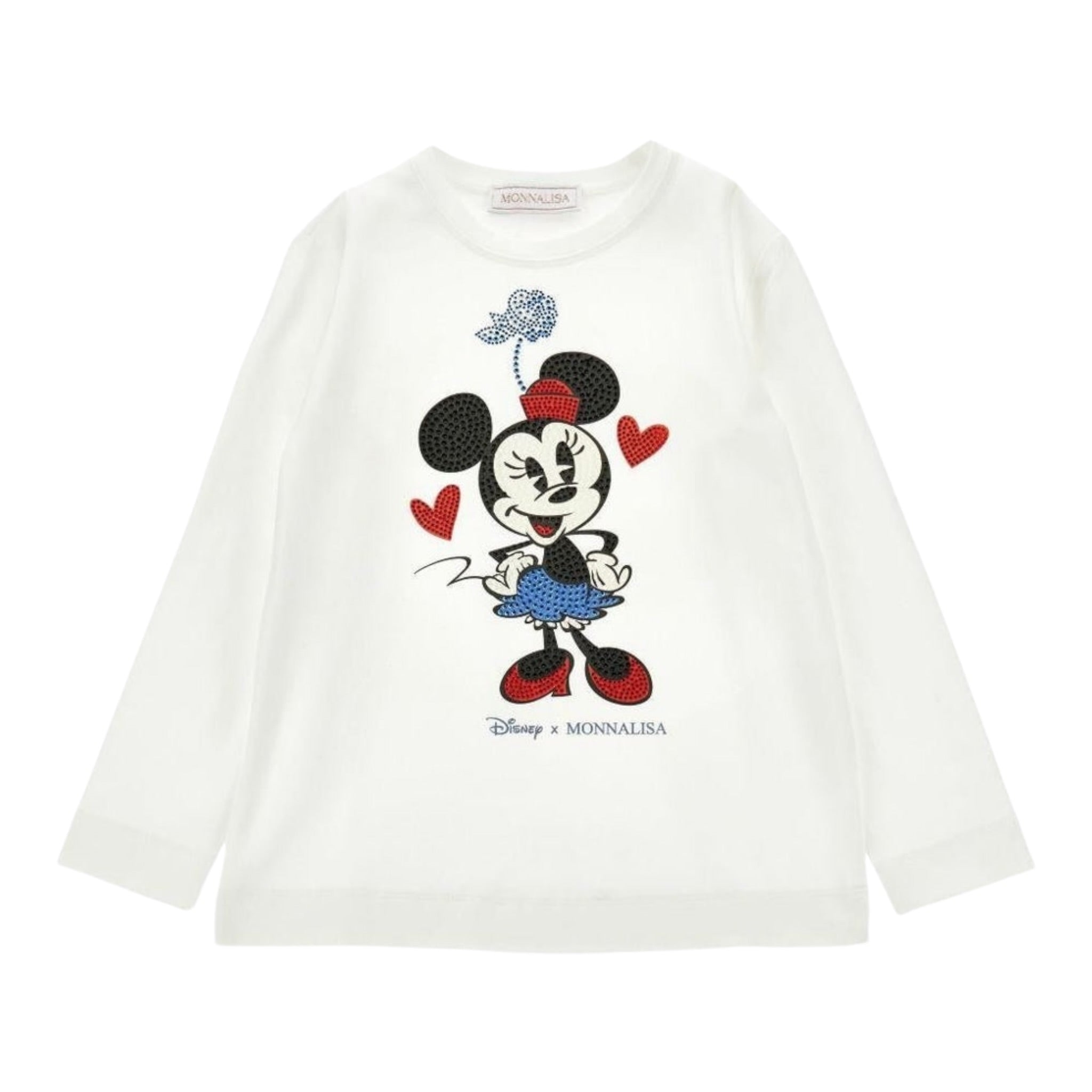 Monnalisa Shirt tinta unita con Stampa Bianco per Bambina 19F608 BIANCO MONNALISA 