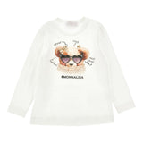 Monnalisa Shirt tinta unita con Stampa Bianco per Neonata 19F612N BIANCO MONNALISA 
