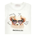 Monnalisa Shirt tinta unita con Stampa Panna per Bambina 19F612XX PANNA MONNALISA 