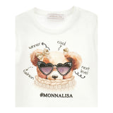 Monnalisa Shirt tinta unita con Stampa Panna per Bambina 19F612XX PANNA MONNALISA 