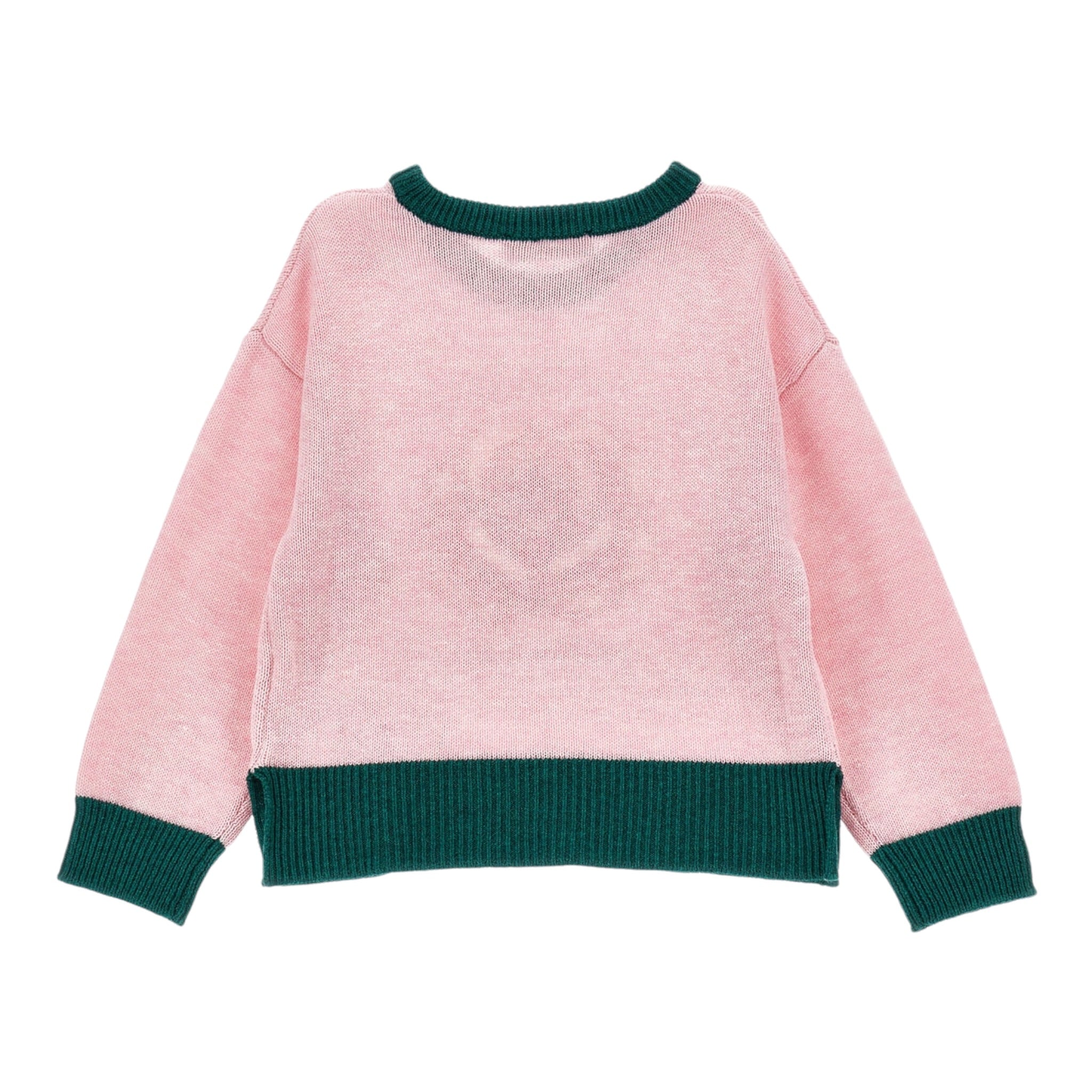 Monnalisa Maglia Girocollo tinta unita con Profili In Contrasto Rosa per Bambina 19F615 ROSA MONNALISA 