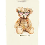 Monnalisa Shirt tinta unita con Stampa Bianco per Bambina 19F616 BIANCO MONNALISA 
