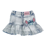 Monnalisa Gonna In Denim tinta unita con Stampa Azzurro per Neonata 19F702 AZZURRO MONNALISA 