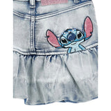 Monnalisa Gonna tinta unita In Denim con Stampa Azzurro per Bambina 19F702J AZZURRO MONNALISA 