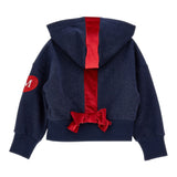 Monnalisa Felpa tinta unita con Zip E Cappuccio Blu per Bambina 19F800 BLU MONNALISA 