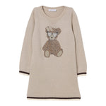 Monnalisa Abito In Maglia tinta unita con Brillantini Beige per Neonata 19F916N BEIGE MONNALISA 