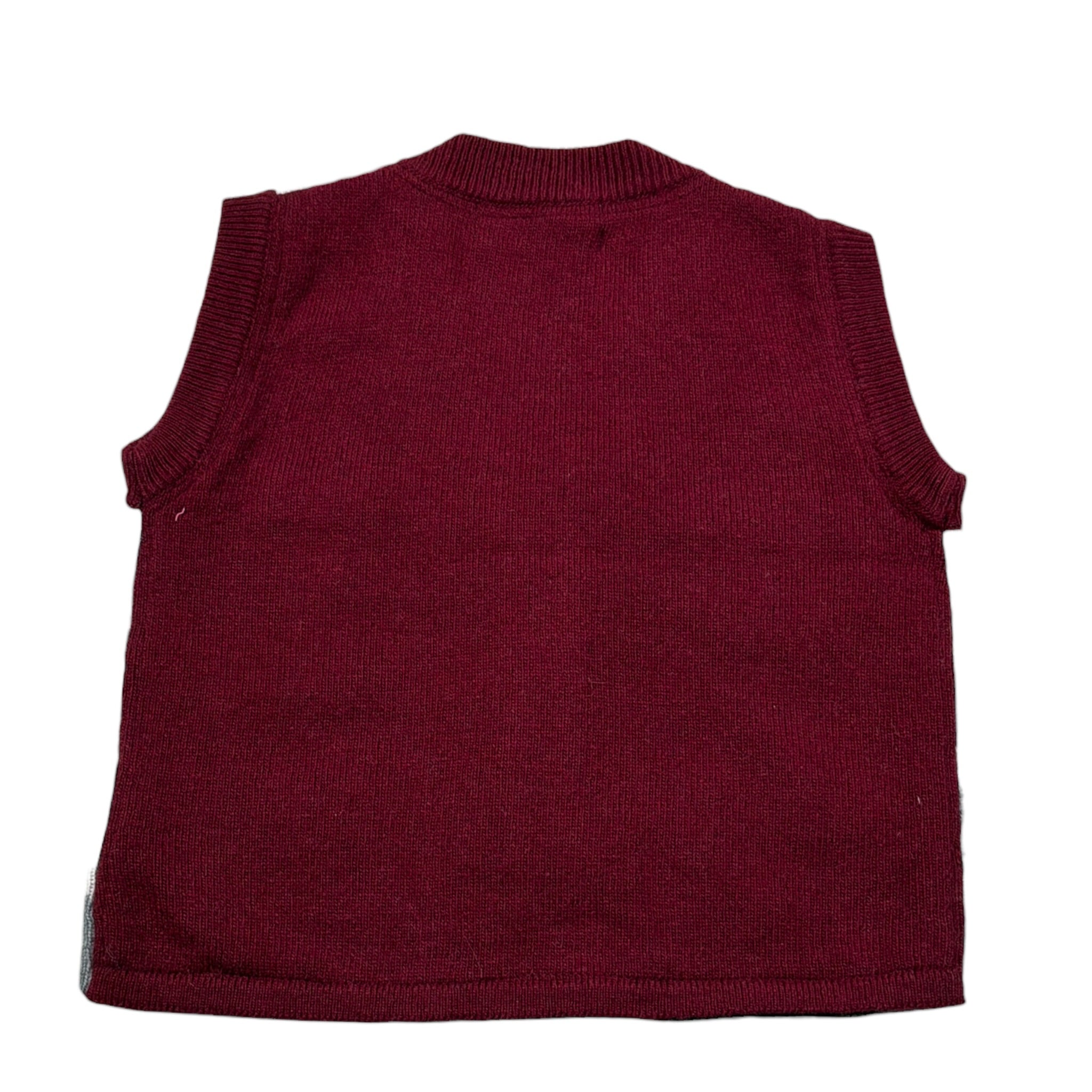 Monnalisa Gilet In Maglia Bicolore Grigio/Bordeaux per Bambino 220821J GRIGIO/BORDEAUX MONNALISA 