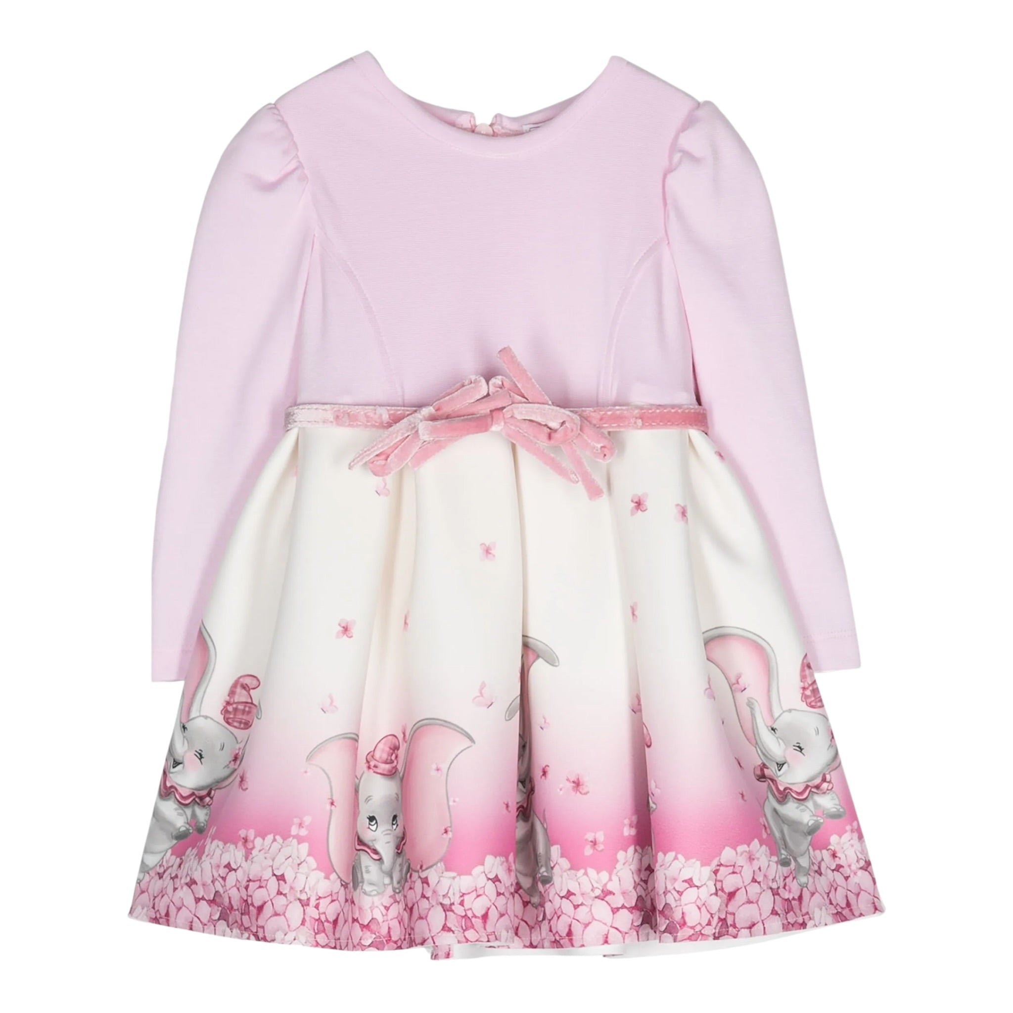 Monnalisa Abito Maica Lunga Bicolore con Cinturino Rosa/Bianco per Bambina 231D902J ROSA/BIANCO MONNALISA 