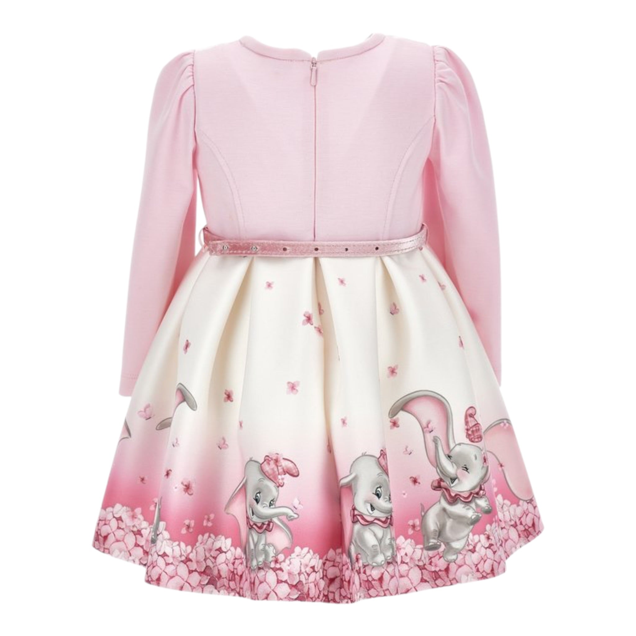Monnalisa Abito Maica Lunga Bicolore con Cinturino Panna/Rosa per Bambina 231D902JX PANNA/ROSA MONNALISA 