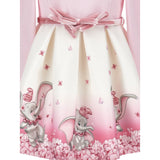 Monnalisa Abito Maica Lunga Bicolore con Cinturino Panna/Rosa per Bambina 231D902JX PANNA/ROSA MONNALISA 