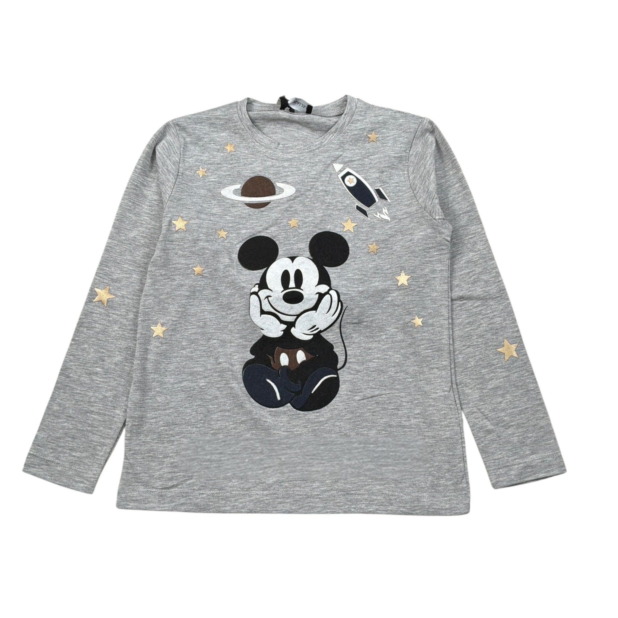 Monnalisa Shirt Girocollo tinta unita con Stampa Grigio per Bambino 252602 GRIGIO MONNALISA 