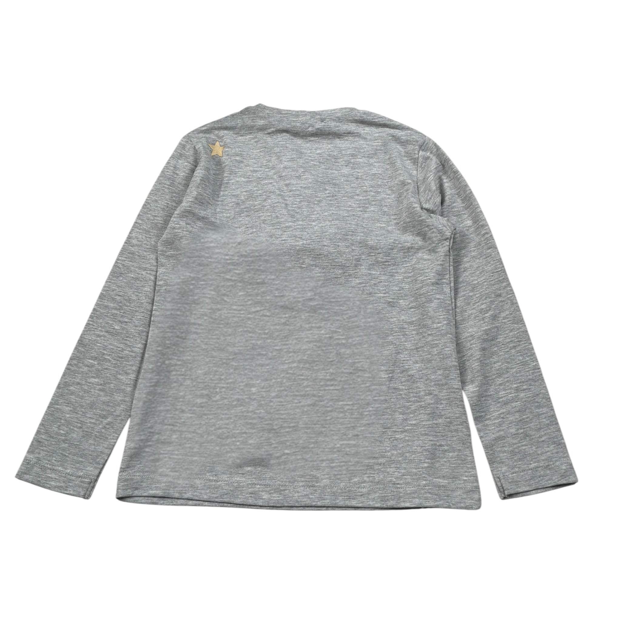 Monnalisa Shirt Girocollo tinta unita con Stampa Grigio per Bambino 252602 GRIGIO MONNALISA 