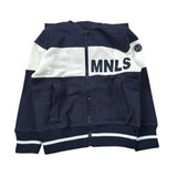 Monnalisa Felpa tinta unita con Stampa Zip E Cappuccio Blu per Bambino 254801 BLU MONNALISA 