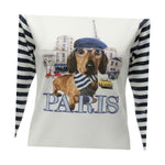 Monnalisa Shirt Girocollo tinta unita con Stampa E Fantasia A Righe Bianco per Bambina 256624 BIANCO MONNALISA 