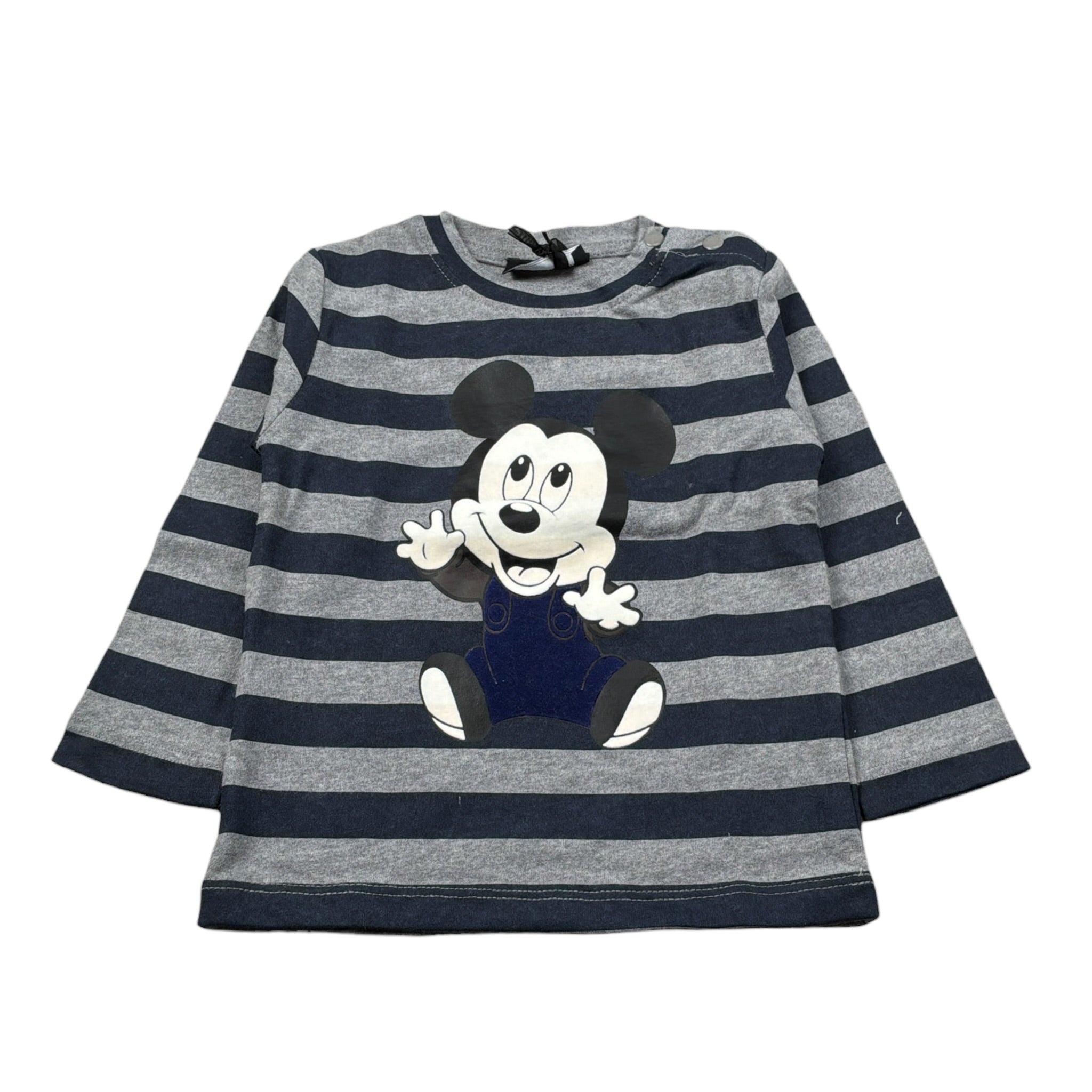 Monnalisa Shirt Bicolore Fantasia A Righr Grigio/Blu per Neonato 282605 GRIGIO/BLU MONNALISA 