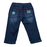 Monnalisa Jeans tinta unita con Elastico In Vita Blu per Neonato 286402 BLU MONNALISA 