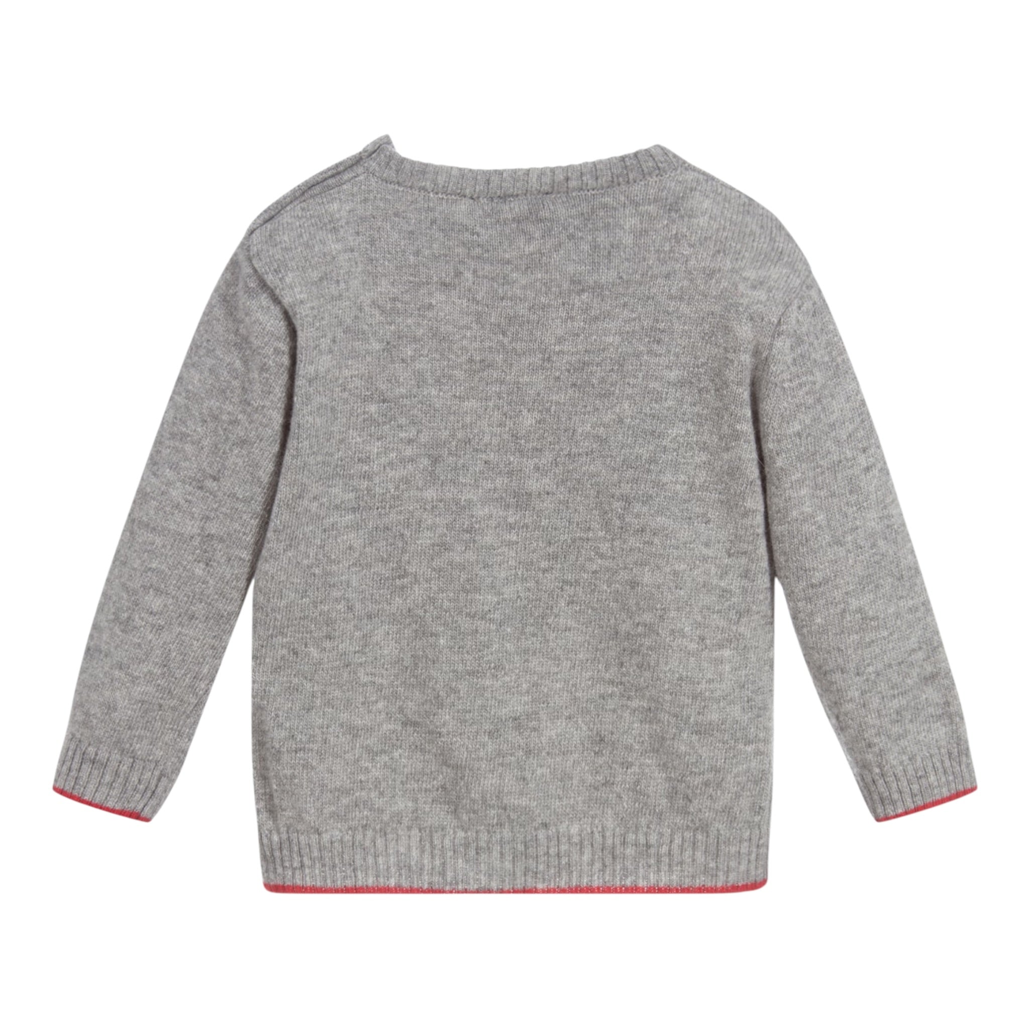 Monnalisa Maglia Girocollo tinta unita con Ricami Grigio per Neonato 286604 GRIGIO MONNALISA 