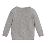 Monnalisa Maglia Girocollo tinta unita con Ricami Grigio per Neonato 286604 GRIGIO MONNALISA 