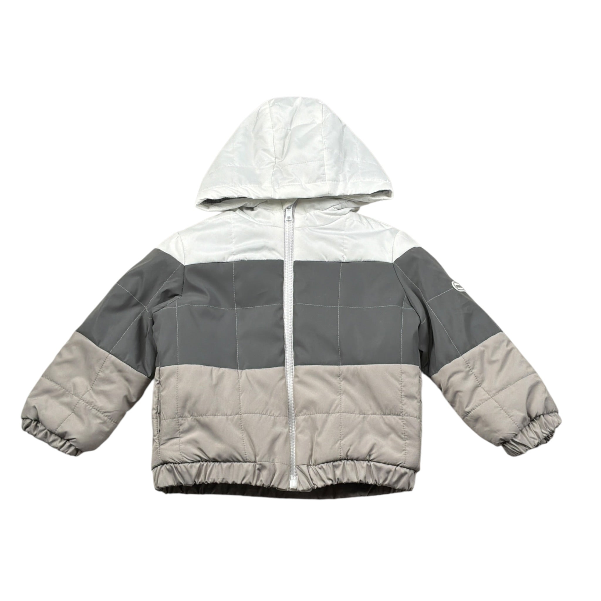 Monnalisa Giubbino Tricolore con Capuccio Catalinfrangente Grigio per Neonato 288100 GRIGIO MONNALISA 