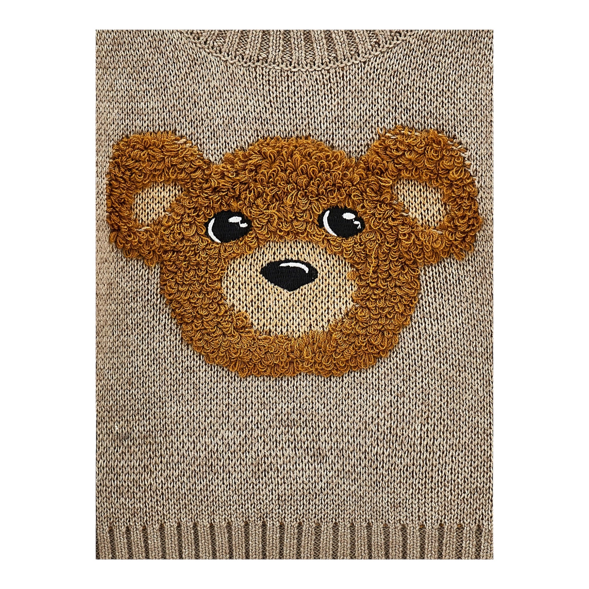 Monnalisa Maglia tinta unita con Stampa Beige per Bambina 28F607 BEIGE MONNALISA 