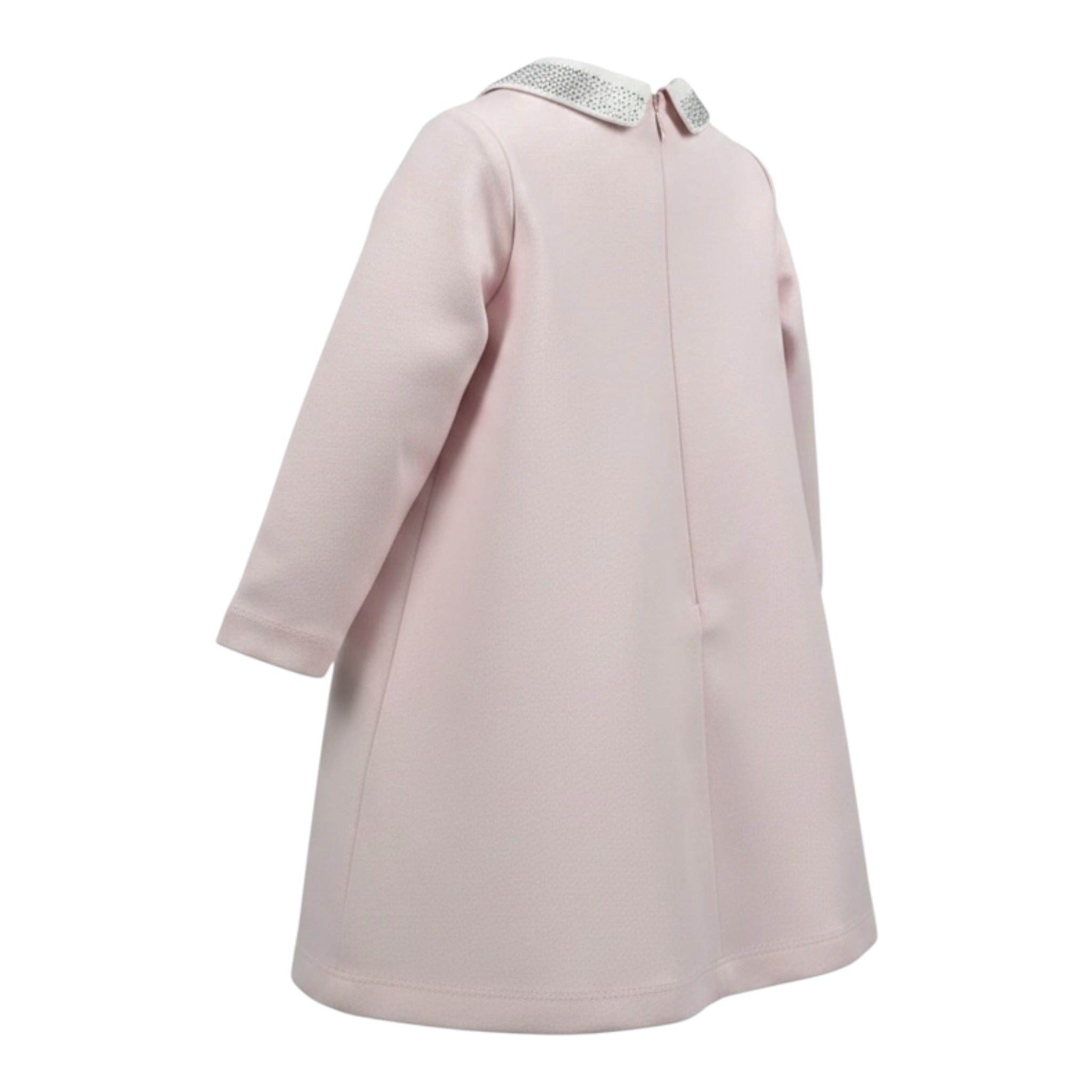 Monnalisa Abito tinta unita con Colletto E Stampa Rosa per Neonata 316918P8 ROSA MONNALISA 