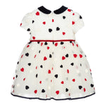 Monnalisa Abito Mezza Manica tinta unita con Tulle E Ricami Panna per Bambina 316922 PANNA MONNALISA 