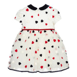 Monnalisa Abito Mezza Manica tinta unita con Tulle E Ricami Panna per Bambina 316922 PANNA MONNALISA 