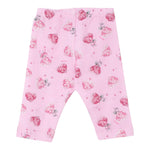 Monnalisa Leggins Tint Unita con Stampe Rosa per Neonata 31D404 ROSA MONNALISA 