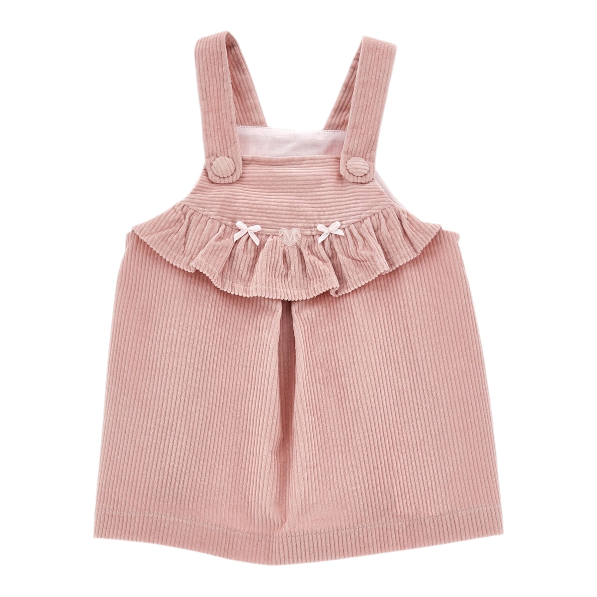 Monnalisa Salopette tinta unita In Velluto Rosa per Bambina 37F902J ROSA MONNALISA 
