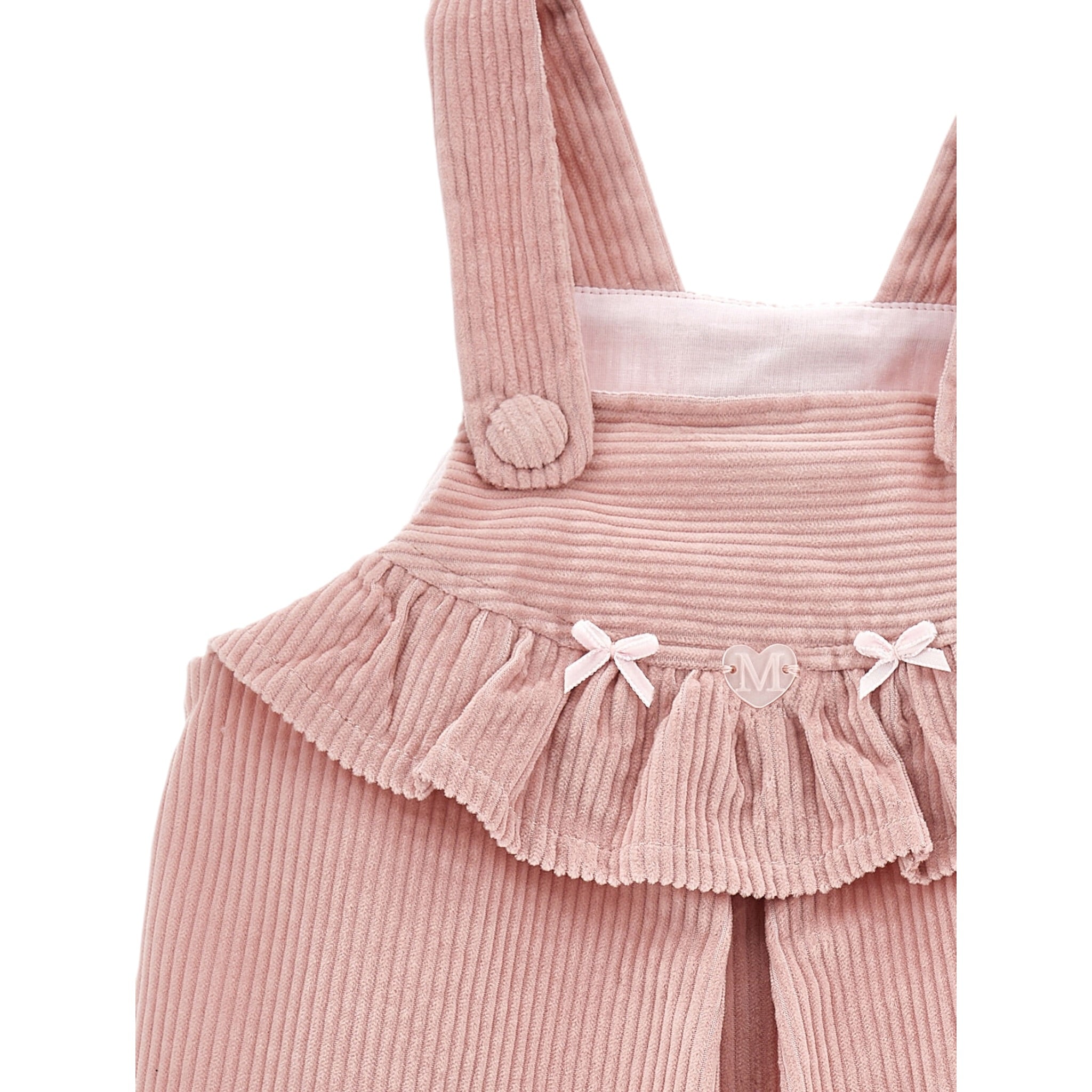 Monnalisa Salopette tinta unita In Velluto Rosa per Bambina 37F902J ROSA MONNALISA 