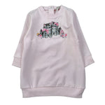 Monnalisa Abito tinta unita con Stampa Rosa per Neonata 398913R3 ROSA MONNALISA 