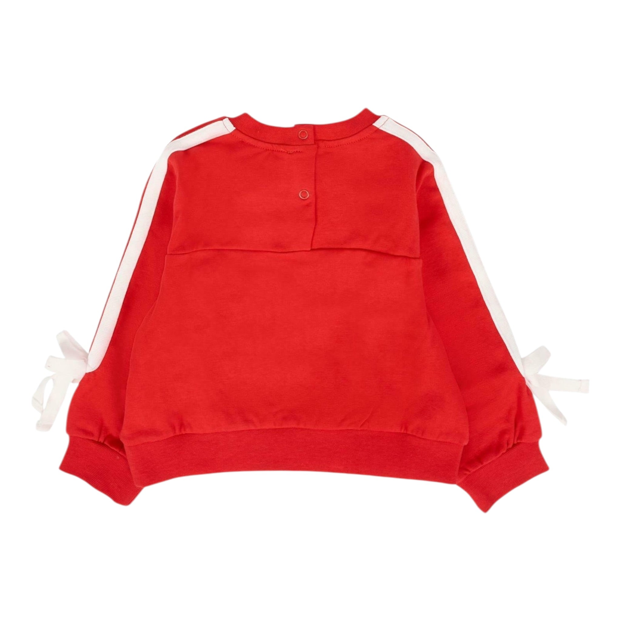 Monnalisa Felpa Chiusa Girocollo tinta unita con Stampa Minnie Rosso per Neonata 39F620 ROSSO MONNALISA 