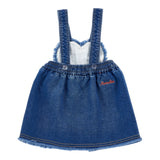 Monnalisa Salopette In Denim tinta unita con Ricami Blu per Neonata 39F703 BLU MONNALISA 