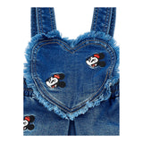 Monnalisa Salopette In Denim tinta unita con Ricami Blu per Bambina 39F703JXX BLU MONNALISA 