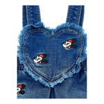 Monnalisa Salopette In Denim tinta unita con Ricami Blu per Neonata 39F703X BLU MONNALISA 