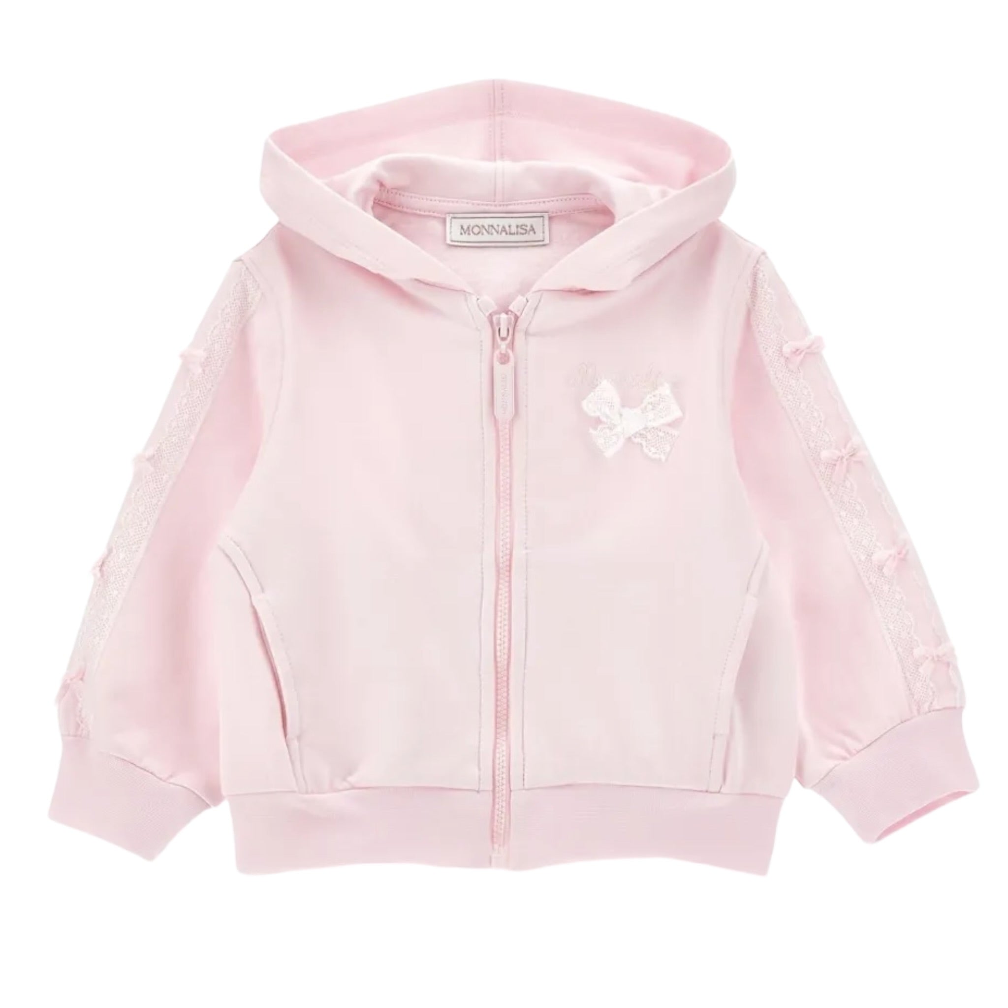 Monnalisa Felpa con Zip E Cappuccio tinta unita Rosa per Neonata 39F801 ROSA MONNALISA 