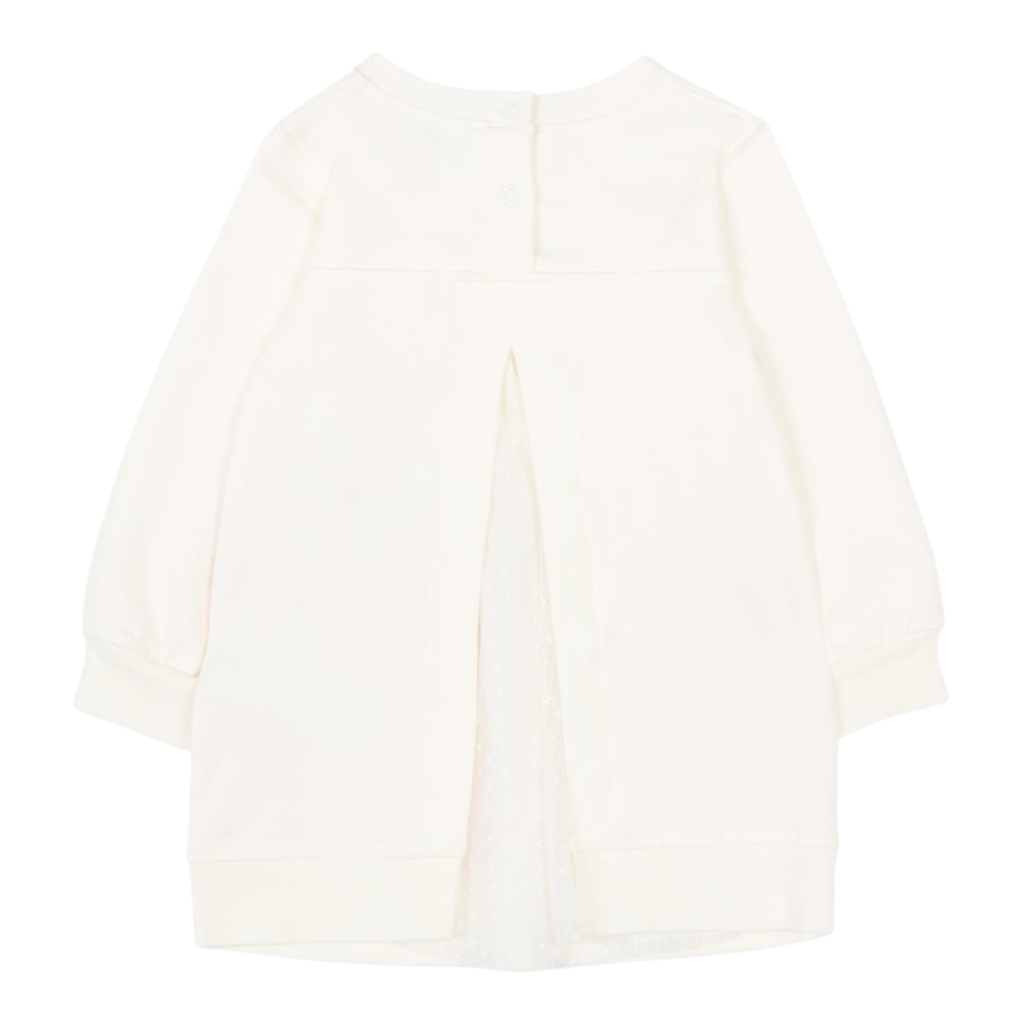 Monnalisa Abito Felpa Bicolore Manica Lunga con Stampa Bianco per Neonata 39F901XX BIANCO MONNALISA 