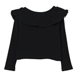 Monnalisa Maglia tinta unita con Colletto Nero per Bambina 71F607 NERO MONNALISA 