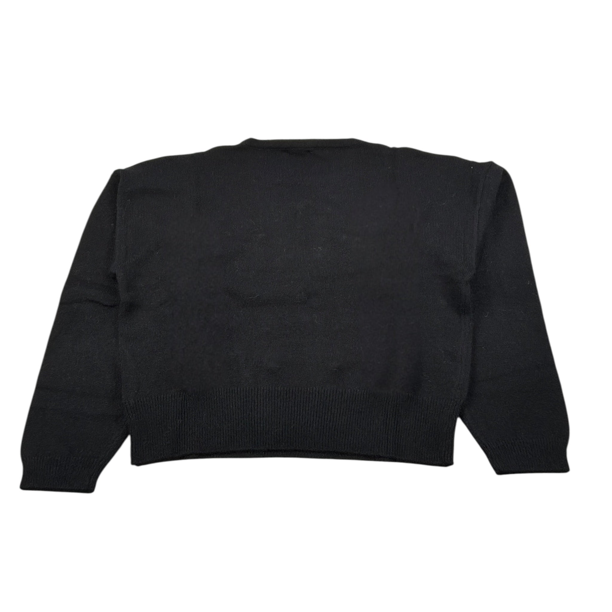 Monnalisa Maglia Girocollo Tinta Unit con Perle Nero per Bambina 796606AJ NERO MONNALISA 