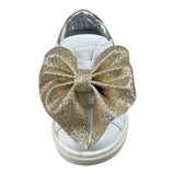 Monnalisa Sneakers tinta unita con Fiocco Panna per Bambina 83D002J PANNA MONNALISA 
