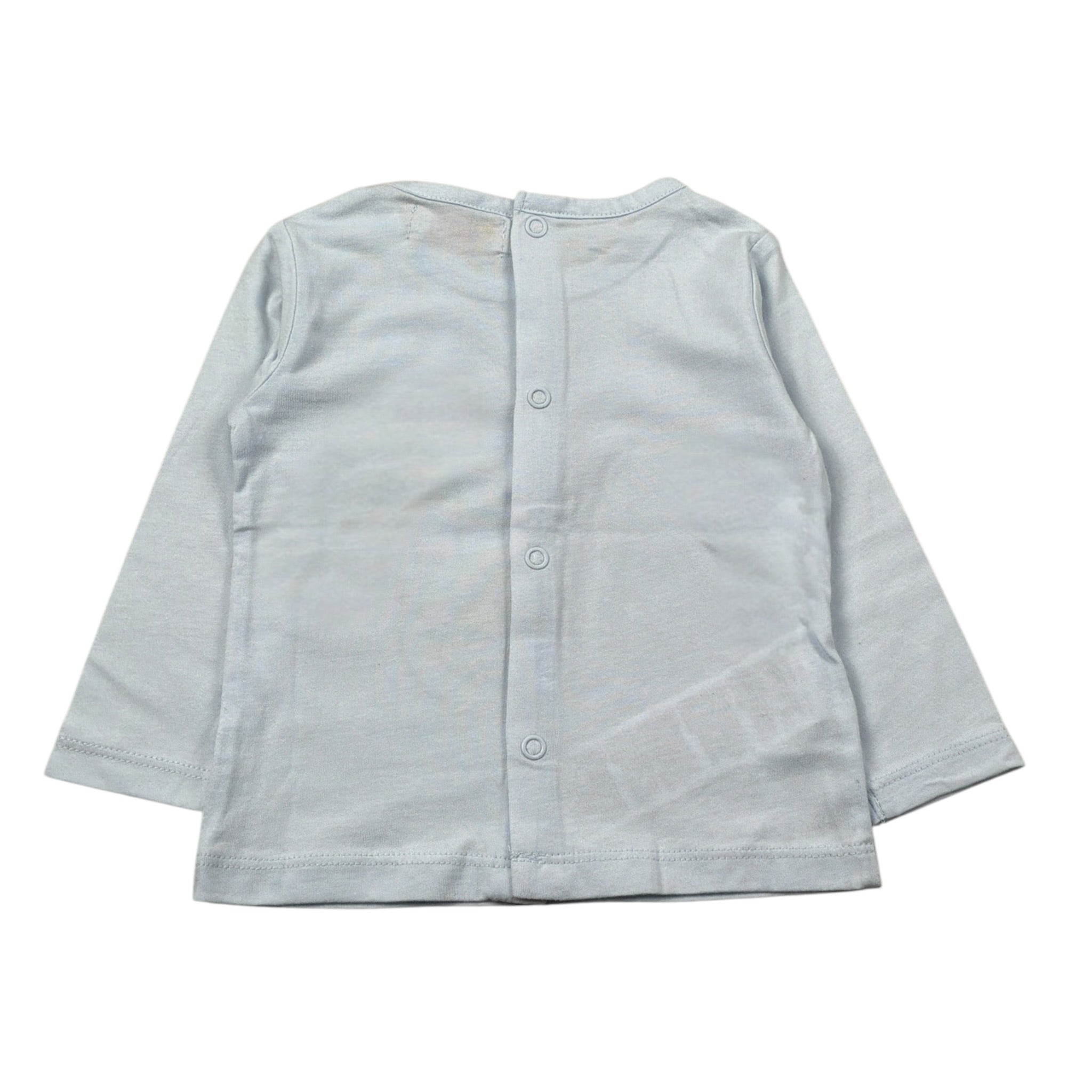 Boboli Shirt Girocollo tinta unita con Stampa Azzurro per Neonato SHRTBB AZZURRO BOBOLI 