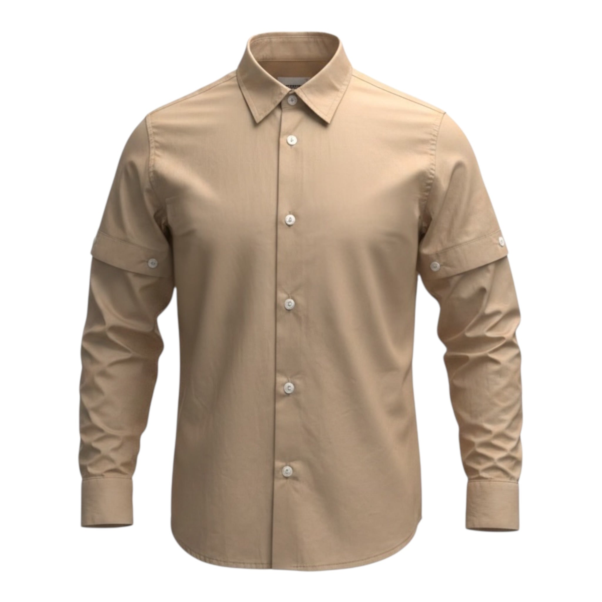Mood_One Camicia Manica Lunga Tinta Beige per Bambino B-CAMICIA BEIGE MOOD_ONE 